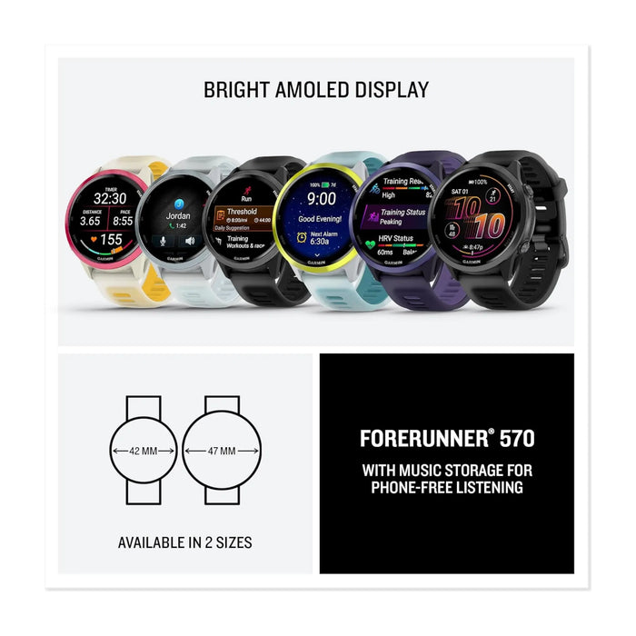 garmin forerunner 570 47mm amoled gps running smartwatch tamimi projects qatar