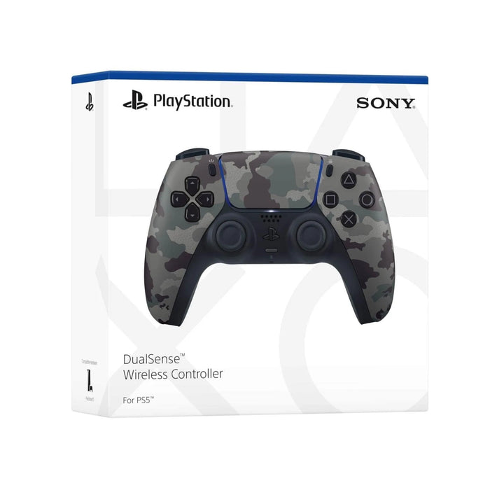 Original Sony PlayStation 5 DualSense wireless controller camouflage design with haptic feedback and adaptive triggers