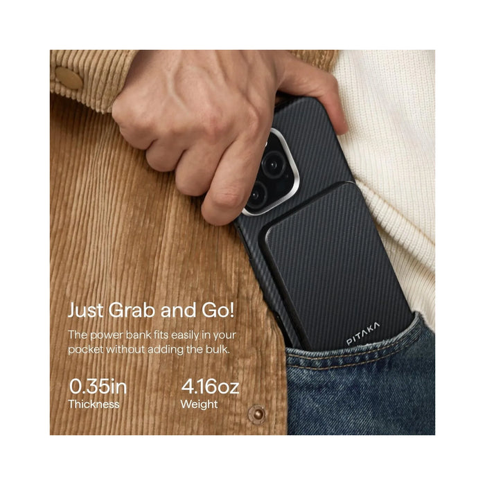 Pitaka MagSafe Portable Charger 5000mAh, delivers up to 15W of fast wireless charging, from TaMiMi Projects in Qatar.