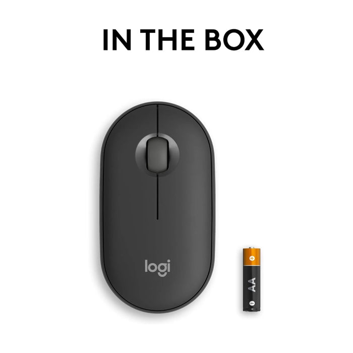 ‫احصل على ماوس لوجيتيك Pebble Mouse 2 M350s من تميمي بروجكتس فى قطر.تصميم نحيف، اتصال Bluetooth لثلاثة أجهزة ونقر هادئ.