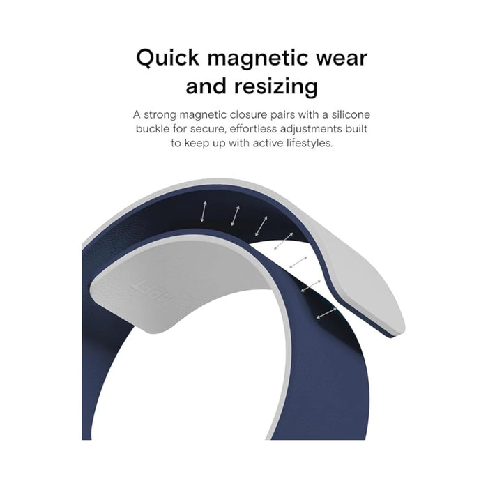 ‫احصل على سير لساعة ابل من شركة موفت لدي تميمي بروجكتس في قطر. تصميم ثنائي اللون، تثبيت مغناطيسي سريع، سيليكون ناعم ومريح. 