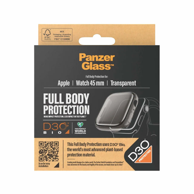 PanzerGlass® Full Body Screen Protector for Apple Watch with D3O® | 45mm | Transparent from TaMiMi Projects in Qatar.