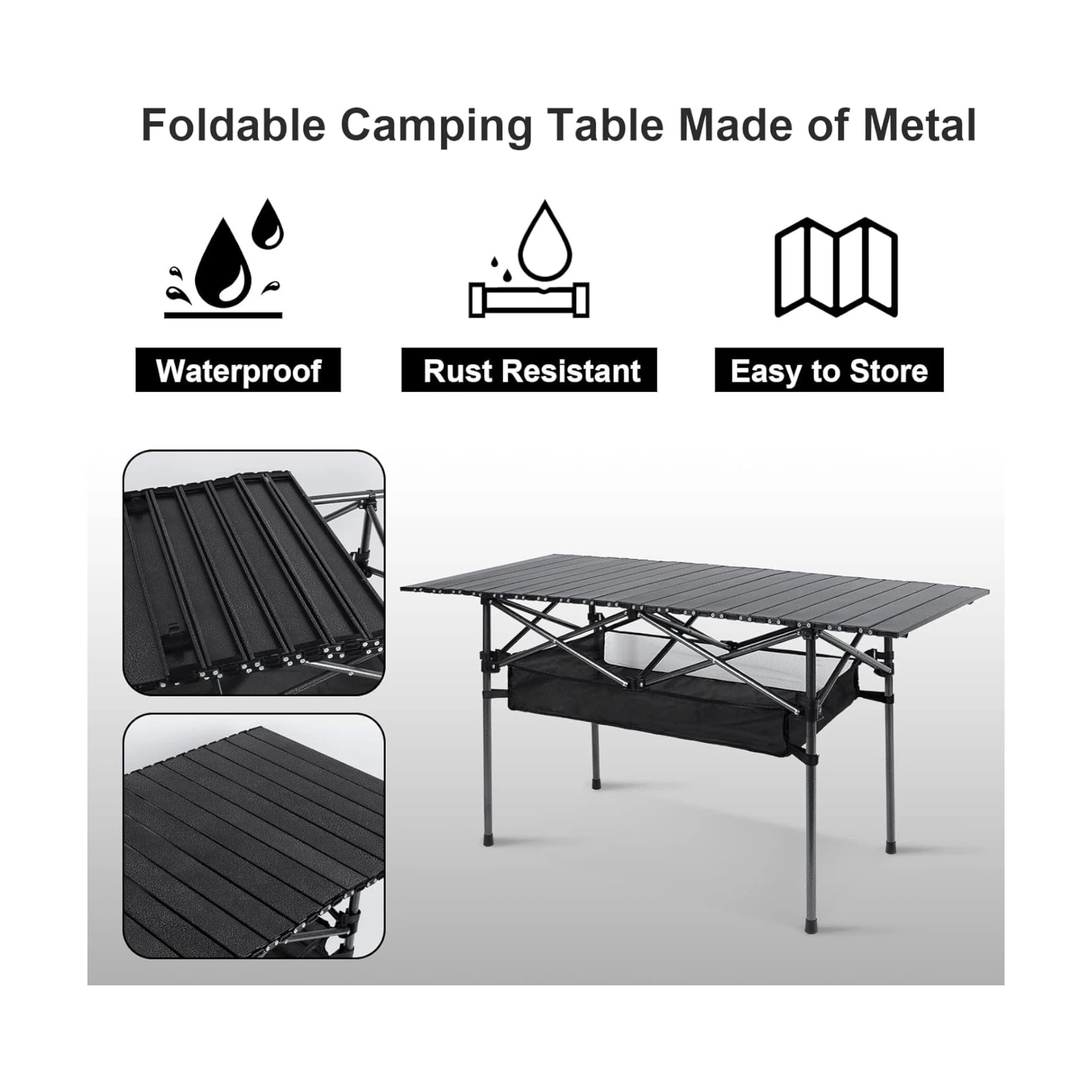 Folding Camping Table with Mesh Shelf Folding Camping Table with Mesh Shelf
