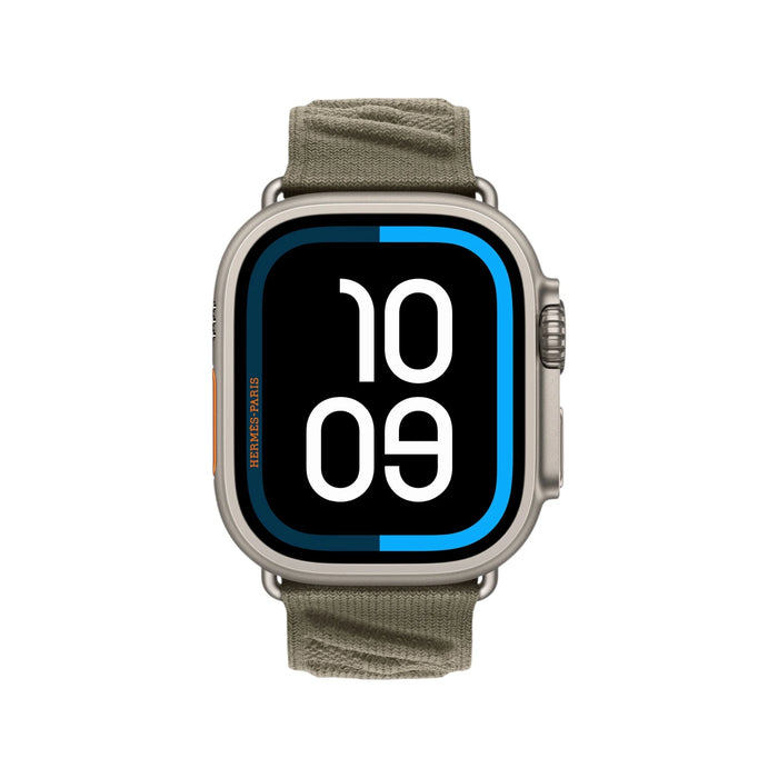 Hermès Apple Watch Ultra 3, 49mm Natural Titanium GPS + Cellular with Gris Titane En Mer band – TaMiMi Projects Qatar.