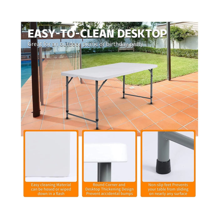 Portable Folding Table, Dimensions: 122×60× high 58:75 cm with rectangular top. Available now from TaMiMi Projects in Qatar.