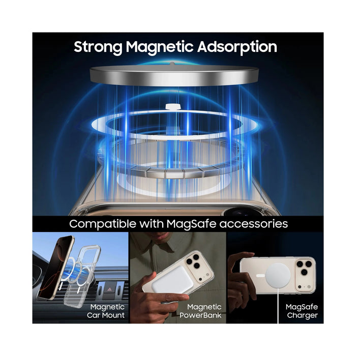 Xundd iPhone 17 Magnetic Case - Clear, Supports magnetic wireless charging with the case, at TaMiMi Projects in Qatar