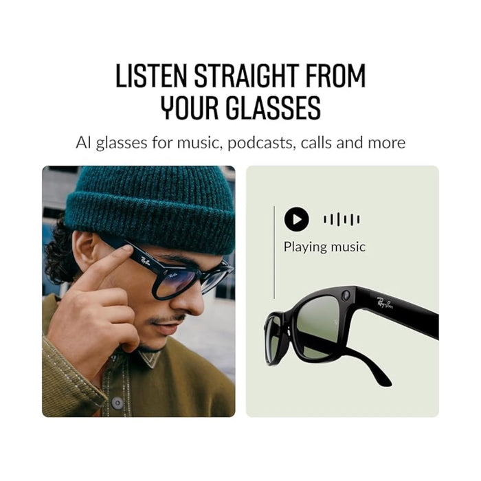 Ray-Ban Meta Wayfarer - Matte Black / Polar Gradient Graphite - Large, Available now from TaMiMi Projects in Qatar.