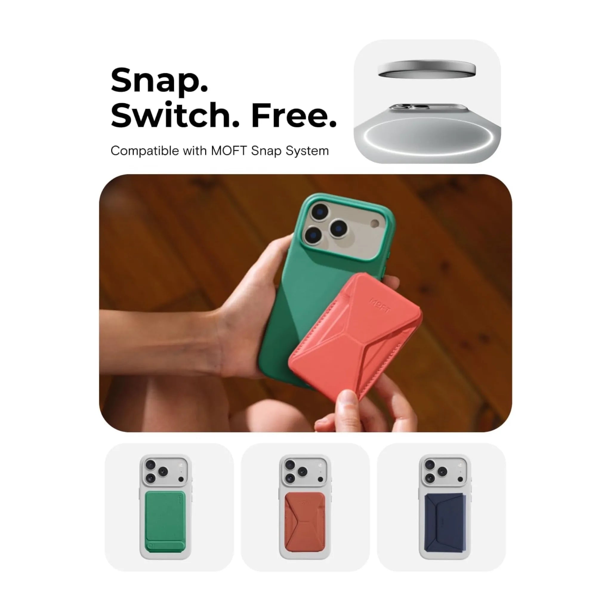 MOFT MOVAS Snap Case for iPhone 17 Pro - Navy Blue MOFT MOVAS Snap Case for iPhone 17 Pro - Navy Blue