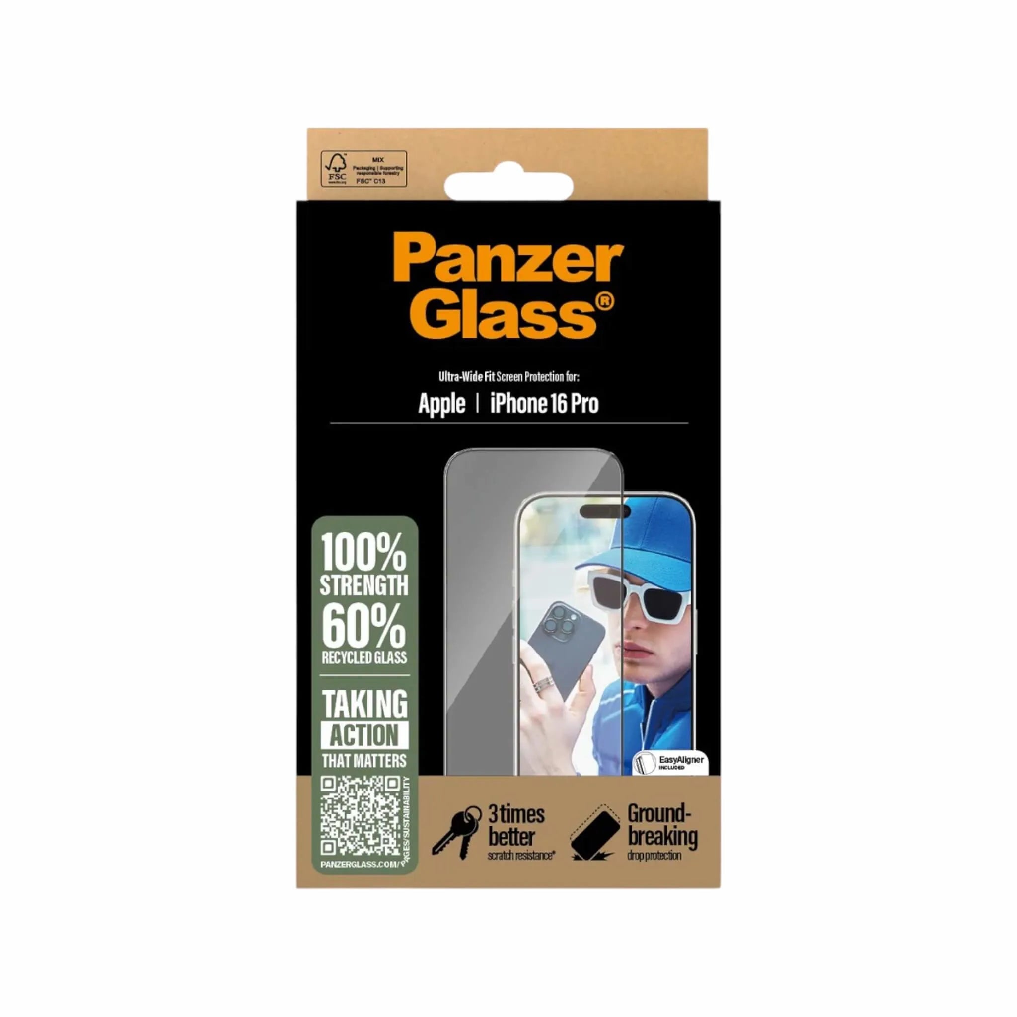 PanzerGlass® screen protector for iPhone 16 Pro - Aluminum frame PanzerGlass® screen protector for iPhone 16 Pro - Aluminum frame