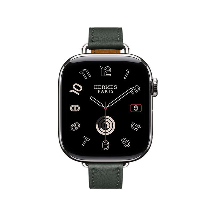 Hermès Apple Watch band 42mm - Vert Mangrove Attelage Single Tour, Available now from TaMiMi Projects in Qatar.