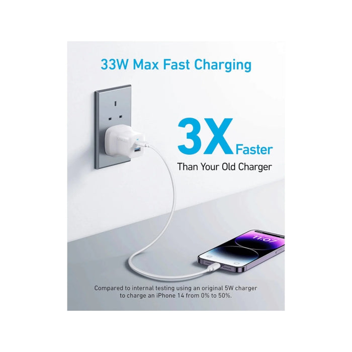 Anker 323 Charger with USB-C to Lightning Cable، delivering up to 3 times faster charging than standard chargers. TaMiMi Projects.