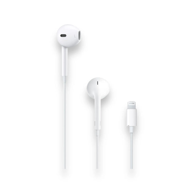 Apple EarPods with Lightning Connector, wired earphones with high-quality audio، built-in remote, at TaMiMi Projects, Qatar.