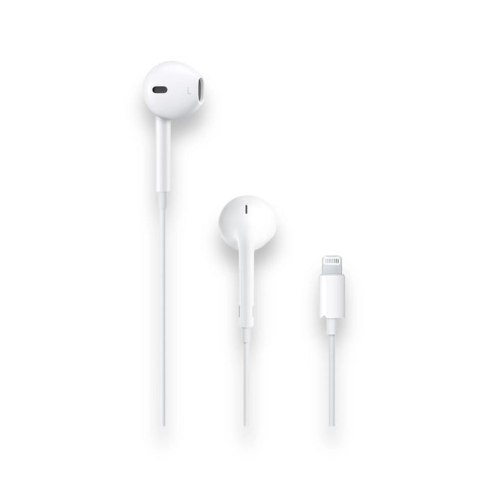 Apple EarPods with Lightning Connector, wired earphones with high-quality audio، built-in remote, at TaMiMi Projects, Qatar.