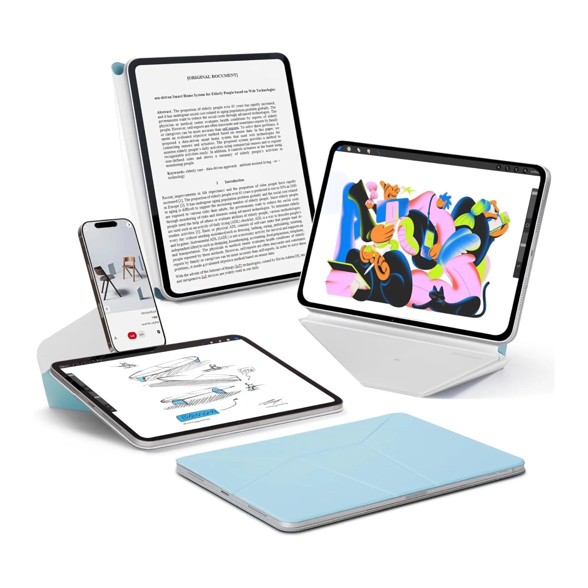 MOFT Dynamic Folio iPad Pro 13-inch (M4/M5) - Misty Cove MOFT Dynamic Folio iPad Pro 13-inch (M4/M5) - Misty Cove