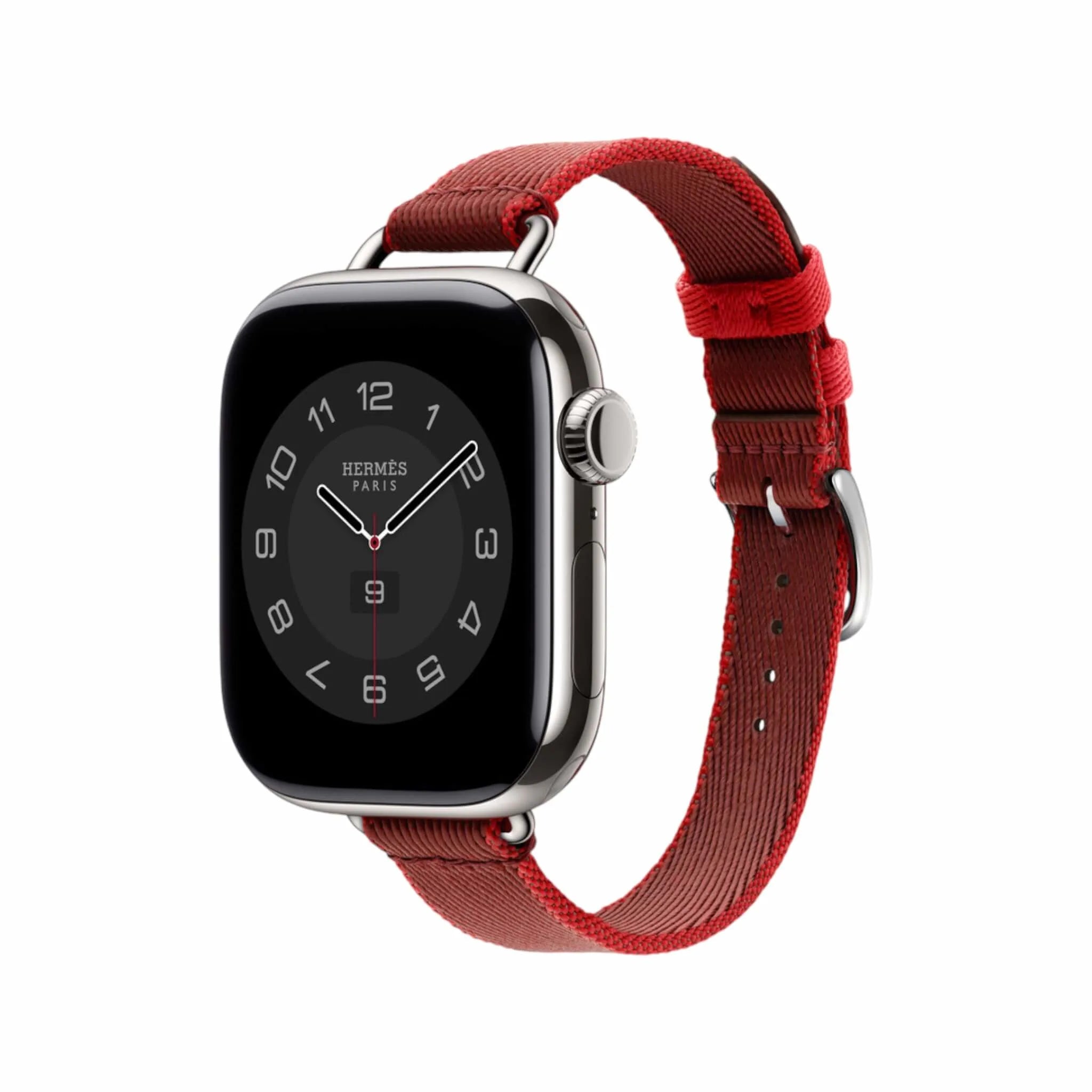 Hermès Apple Watch band 42mm Twill Jump - Rouge Grenat Hermès Apple Watch band 42mm Twill Jump - Rouge Grenat