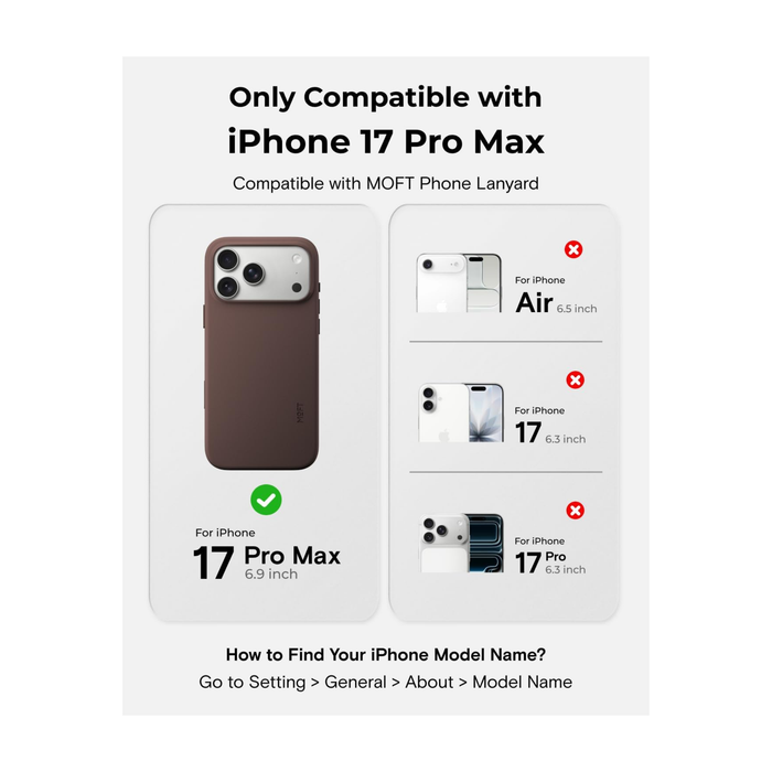 MOFT MOVAS Snap Case for iPhone 17 Pro Max - Brownie