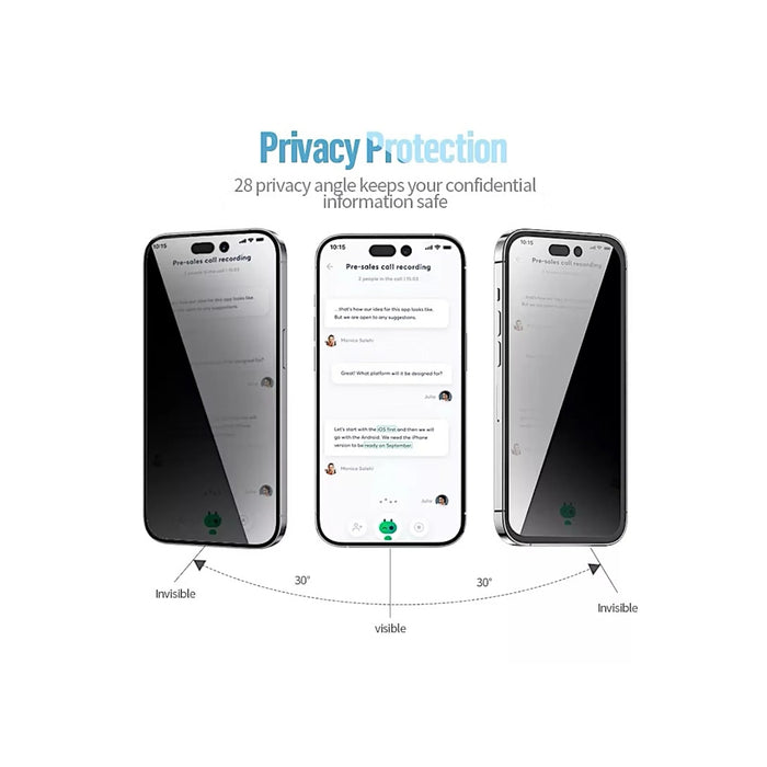 Blueo Tempered Glass Screen Protector for iPhone Air - Privacy, Available now from TaMiMi Projects in Qatar.