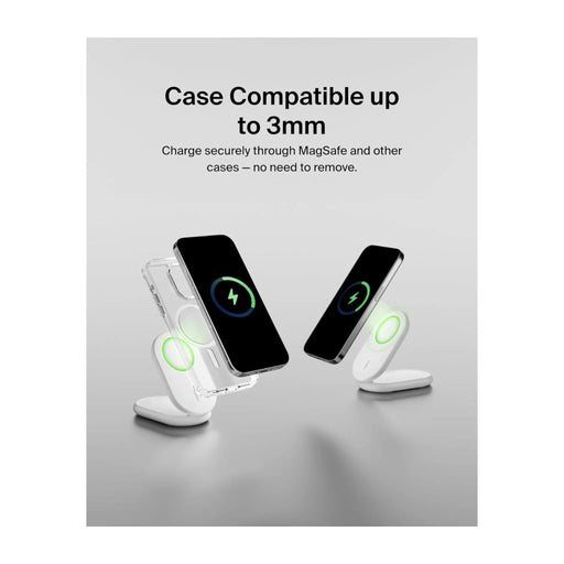 Belkin BoostCharge Qi2 MagSafe Charger 15W, Strong magnetic alignment keeps your phone secure. TaMiMi Projects Qatar.