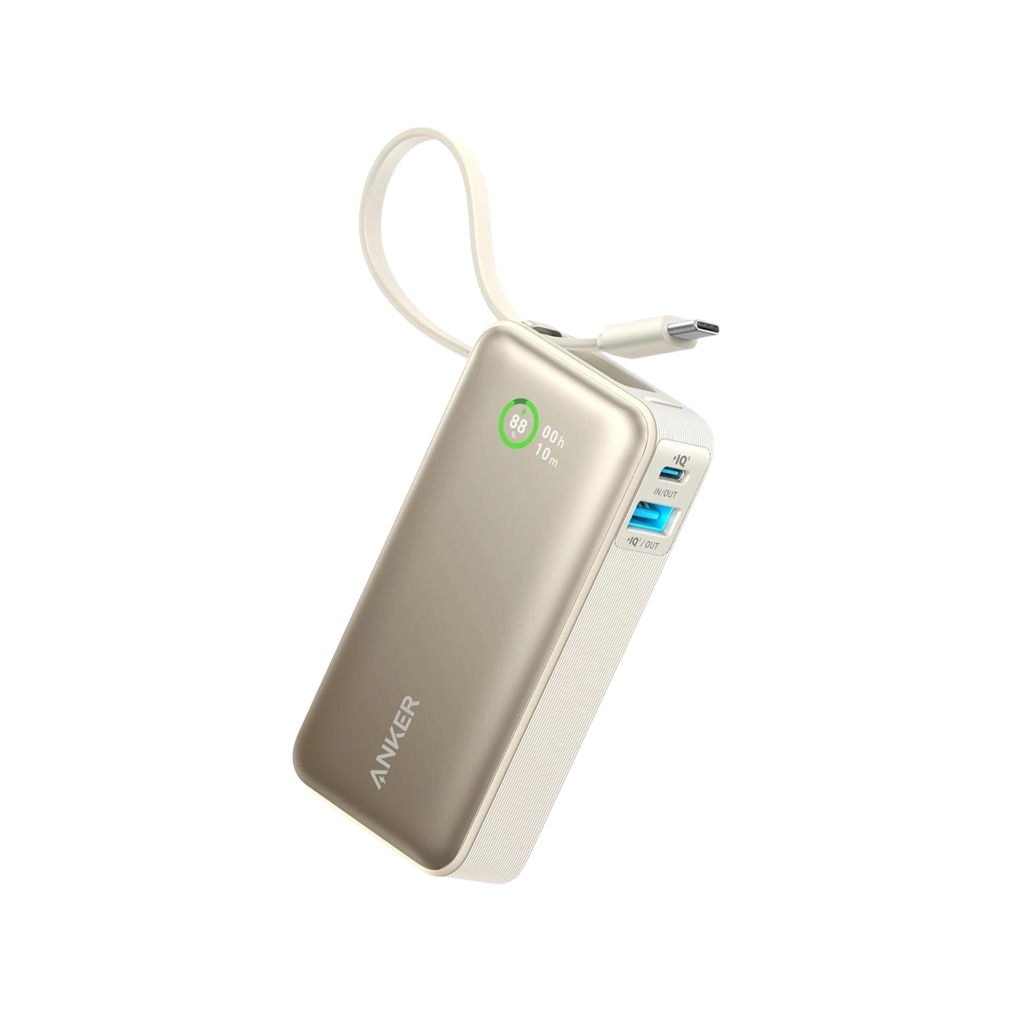 شاحن انكر ١٠ الف / ٣٠ واط / سلك USB-C مدمج - أبيض شاحن انكر ١٠ الف / ٣٠ واط / سلك USB-C مدمج - أبيض
