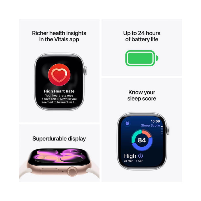 Apple Watch S11, GPS 42mm Rose Gold Aluminium with Sport Band - S/M، Available now from TaMiMi Projects in Qatar.