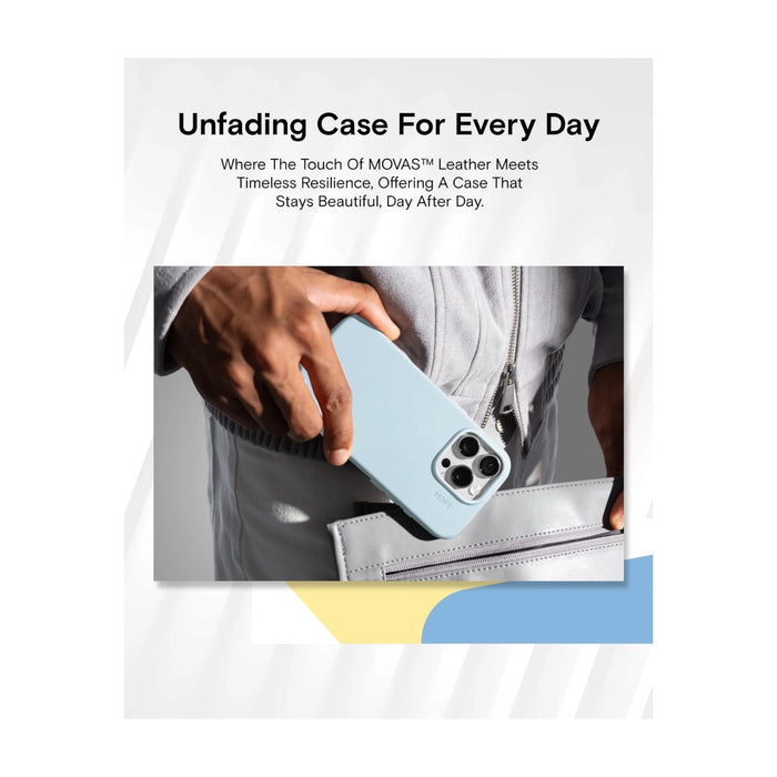 MOFT Snap Case iPhone 16 Pro Max MagSafe - Soothing Mist, vegan leather, durable, scratch-resistant. at TaMiMi Projects.