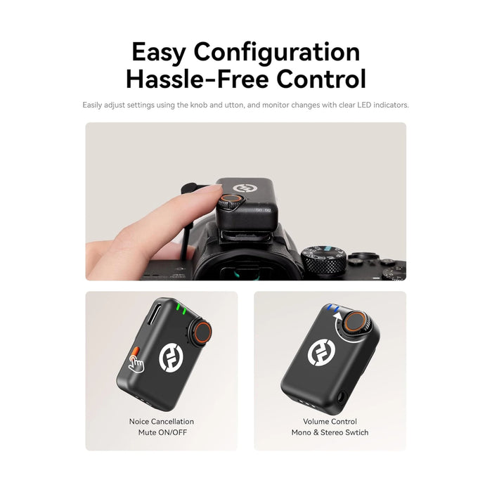 Hollyland Lark M2S Wireless Mic Combo, Available now from TaMiMi Projects in Qatar.
