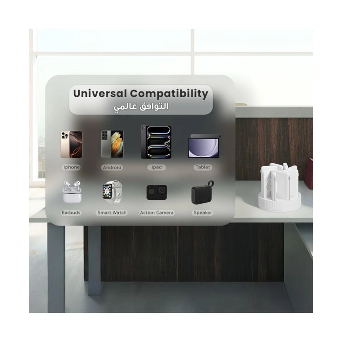 Powerology 8 in 1 Power Bank, 10000mAh, 100W Fast Charging with MagSafe and Built-in Cables - TaMiMi Projects Qatar