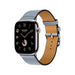 Apple Watch Hermès Series 11 46mm Silver Titanium with Bleu Lin Single Tour band – TaMiMi Projects Qatar