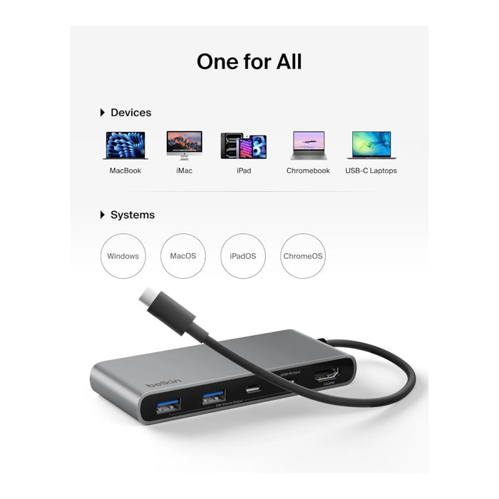 ‫وصلة من شركة بيلكن مخرج USB-C من تميمى بروجكتس في قطر و بأفضل سعر. للابتوب والايباد برو، تحتوي على ٧ منافذ.