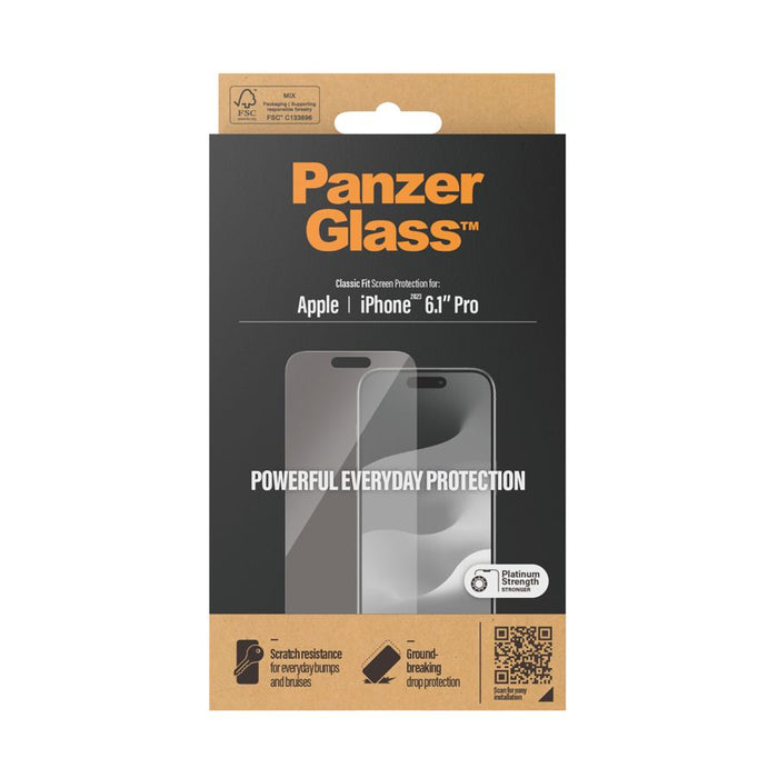 PanzerGlass™ Screen Protector Apple iPhone 15 Pro - Classic Fit