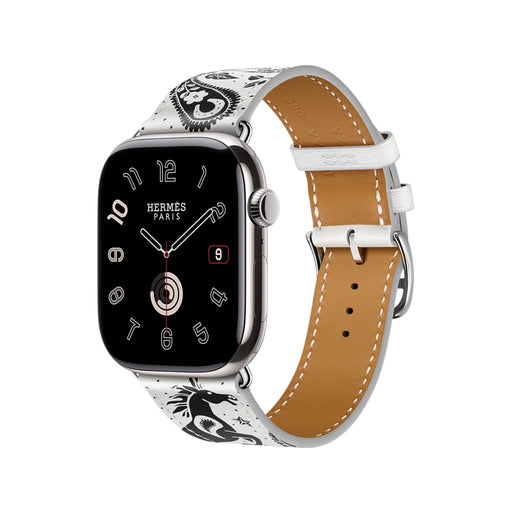 ‫احصل على سير هيرمز لساعة أبل من تميمي بروجكتس في قطر. جلد سوفت، تصميم كلاسيكي، يناسب معصم ١٤٠–١٧٥ مم. 