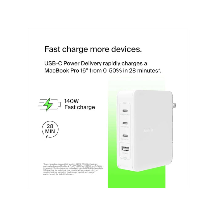 ‫شاحن Belkin PD أبيض مع منافذ USB-C وUSB-A – تميمي بروجكتس قطر‬
