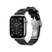 Sporty Hermès band from TaMiMi Projects Qatar. Soft, waterproof rubber with H motif and buckle. Fits Apple Watch 38/40/41/42 mm.