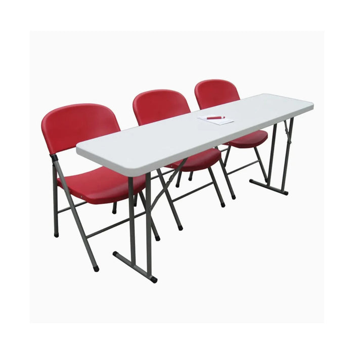 Portable Folding Table, Suitable for training rooms, labs, and meeting halls, 180 × 45 × 75 cm, from TaMiMi Projects, Qatar.