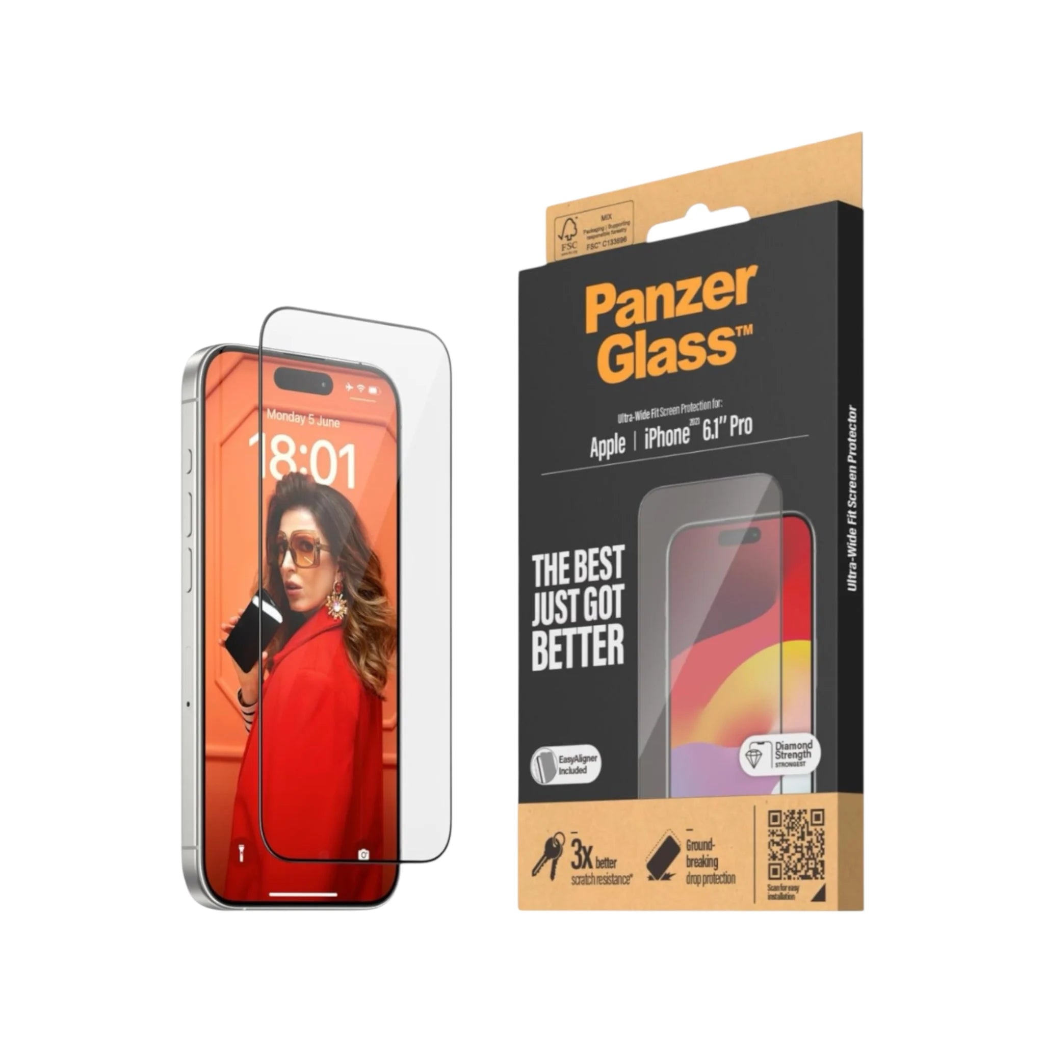 PanzerGlass Screen Protector iPhone 15 Pro - Clear PanzerGlass Screen Protector iPhone 15 Pro - Clear