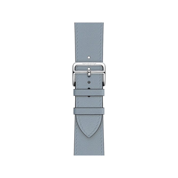 Apple Watch Hermès 46mm - Bleu Lin Single Tour, Available now from TaMiMi Projects in Qatar.