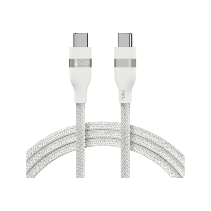 Anker USB-C to USB-C Cable 240W - 6ft, 
combines a soft touch with easy storage,
Available now from TaMiMi Projects in Qatar.