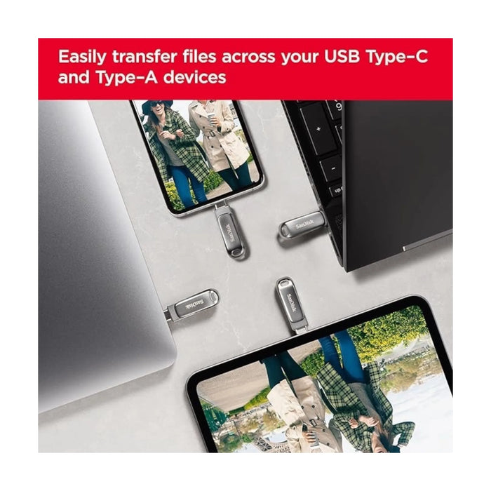 SanDisk Ultra Dual Drive Luxe USB Type-C - 1TB, a reversible USB Type-C & a traditional Type-A, at TaMiMi Projects in Qatar.