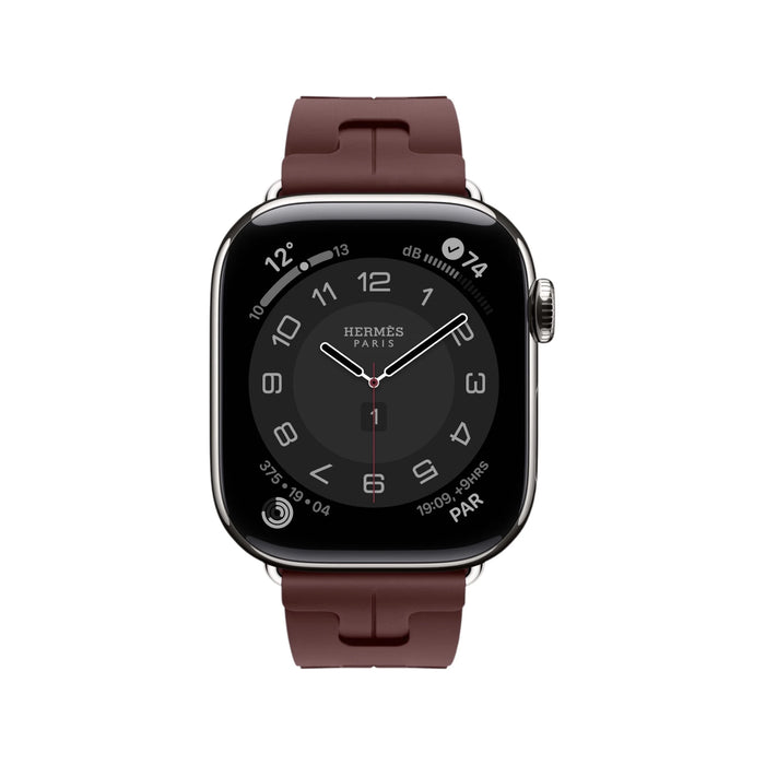 Hermès Apple Watch Band 46mm in Bordeaux Kilim. TaMiMi Projects Qatar.