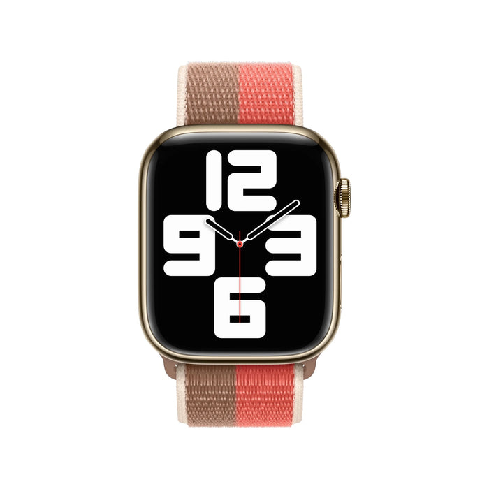 Apple 41mm Sport Loop in Pink Pomelo/Tan, Available now from TaMiMi Projects in Qatar.