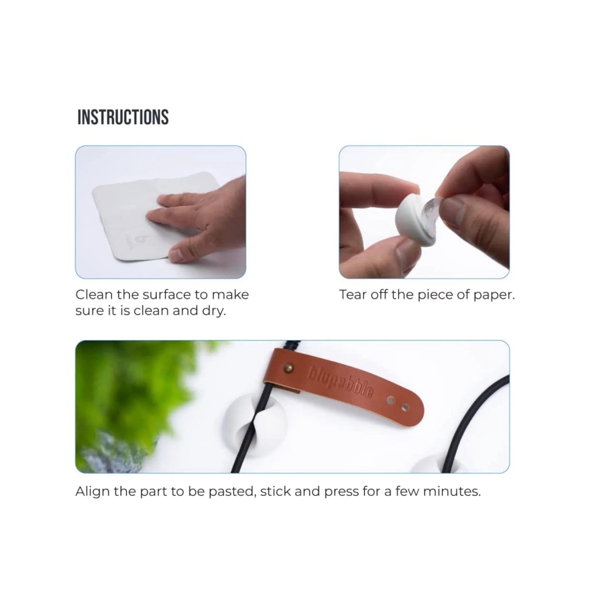 Blupebble Anchor One Cable Management 6pcs - White Blupebble Anchor One Cable Management 6pcs - White