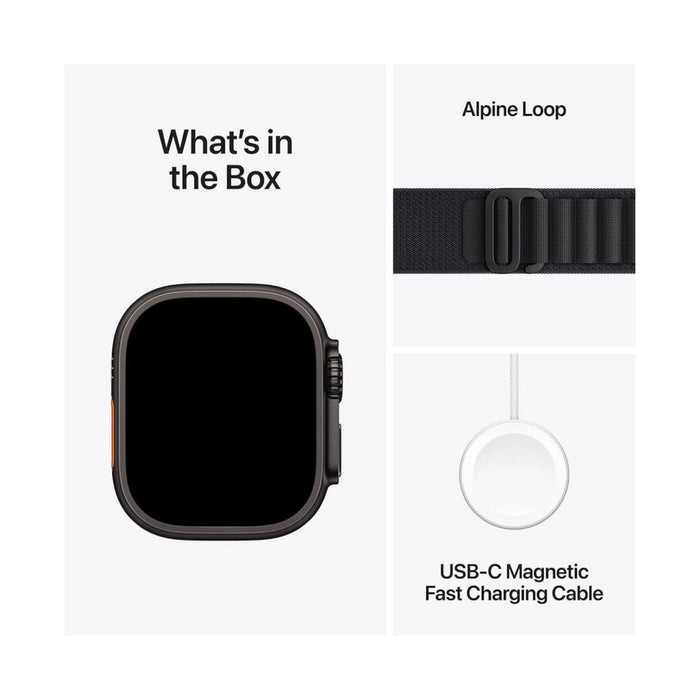 Apple Watch Ultra 3 GPS + Cellular, 49mm Black Case with Alpine Loop, Available now from TaMiMi Projects in Qatar.