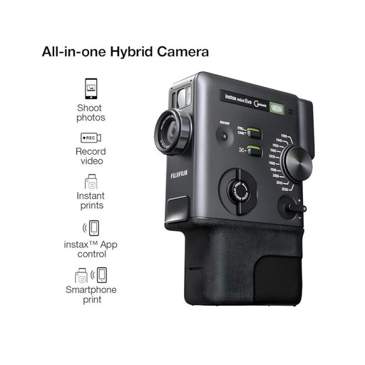 Fujifilm Instax Mini Evo Cinema Instant Camera, 1.54-inch color LCD screen for previewing shots & adjusting settings easily.