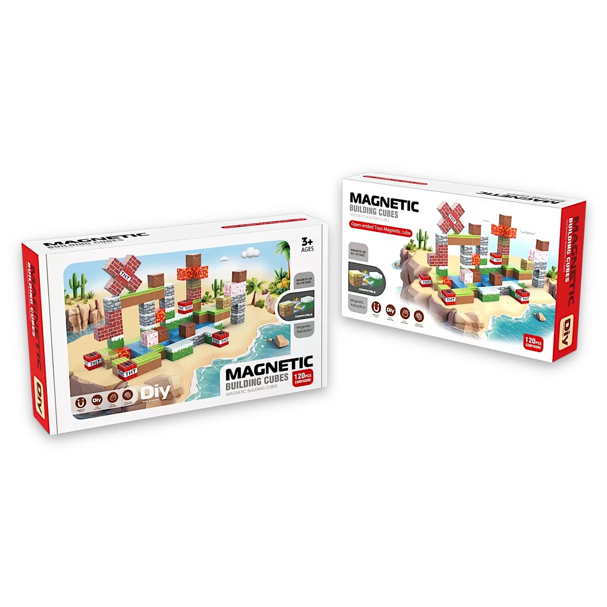 Minecraft Magnetic Building Blocks Set - 120 Pieces