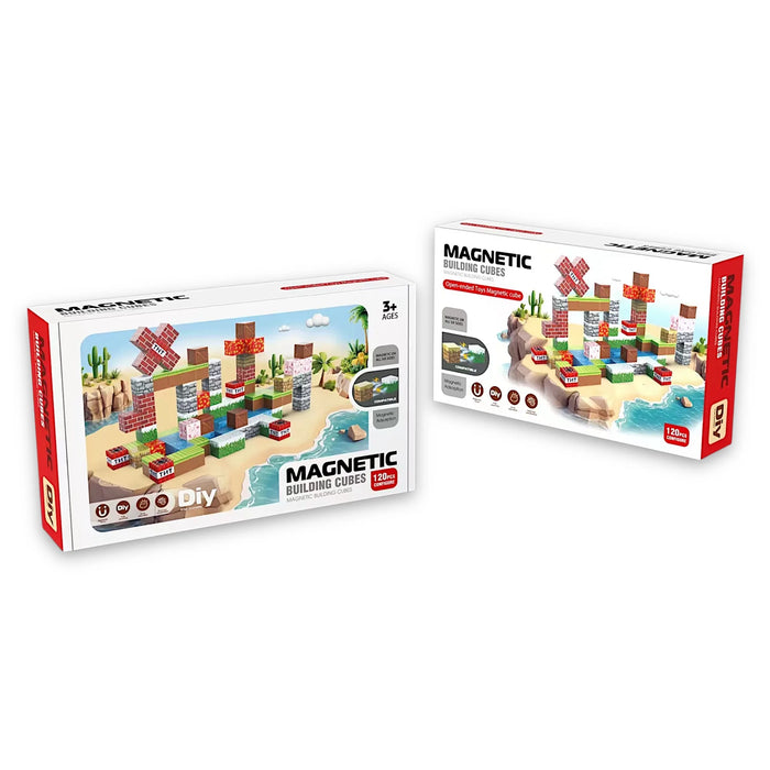 Minecraft Magnetic Building Blocks Set - 120 Pieces, Available now from TaMiMi Projects in Qatar.