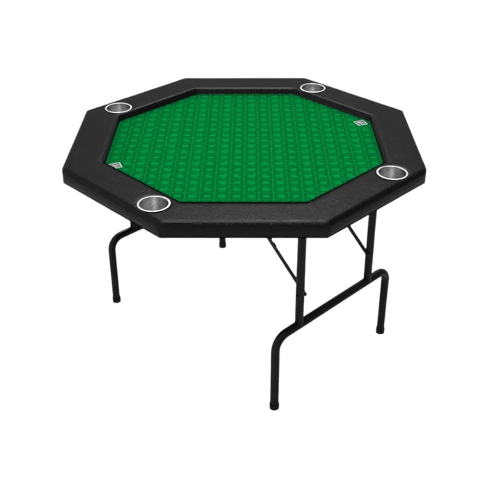 Elegant octagonal card table with high-quality wood, sturdy metal legs, curved leather edges, from TaMiMi Projects in Qatar.