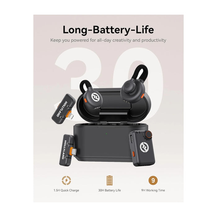 ‫احصل علي ميكروفون لاسلكي من هوليلاند Lark M2S من تميمى بروجكتس في قطر. صوت نقي، إلغاء ضوضاء، بطارية ٣٠ ساعة. 