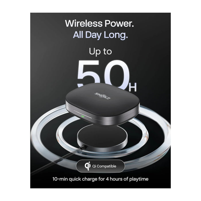‫‫سماعات شوكز OpenFit Pro من تميمي بروجكتس في قطر. صوت Dolby Atmos وبطارية 50 ساعة وعزل ذكي. ‬