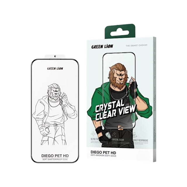 Green Lion Screen Protector iPhone 17 Pro Max - Clear, Made from high-definition PET layer, from TaMiMi Projects in Qatar.