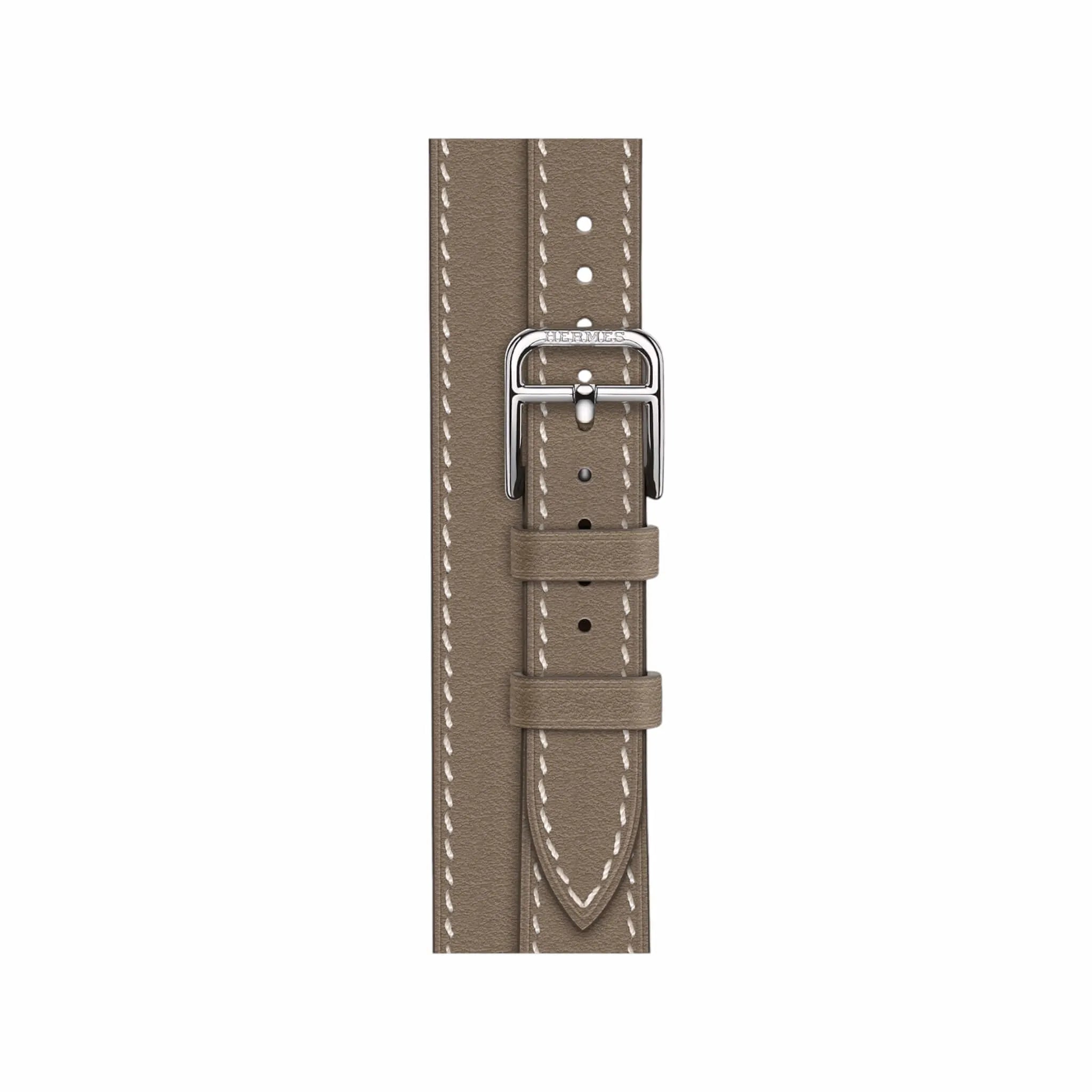 Hermès Apple Watch Band 42mm - Etoupe Attelage Double Tour Hermès Apple Watch Band 42mm - Etoupe Attelage Double Tour